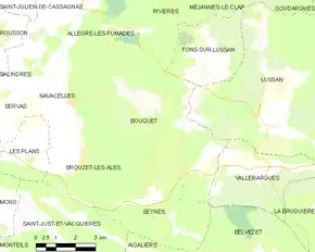 Poziția localității Bouquet