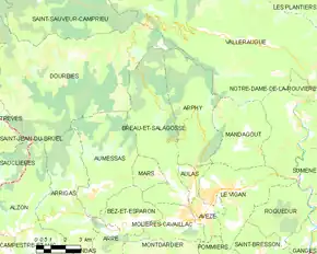 Poziția localității Bréau-et-Salagosse