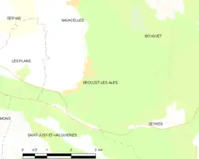 Poziția localității Brouzet-lès-Alès