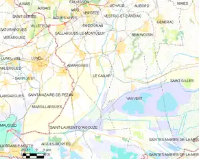 Poziția localității Le Cailar