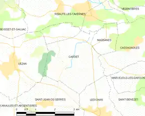 Poziția localității Cardet