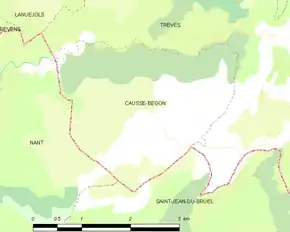 Poziția localității Causse-Bégon