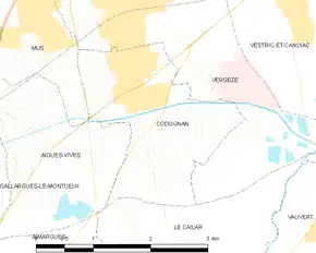 Poziția localității Codognan