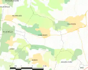 Poziția localității Congénies