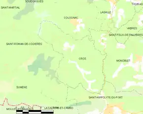 Poziția localității Cros