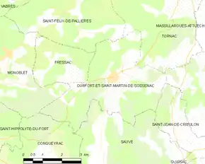 Poziția localității Durfort-et-Saint-Martin-de-Sossenac