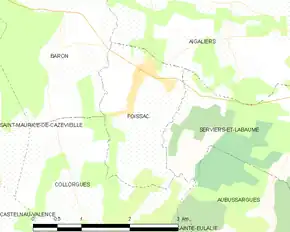 Poziția localității Foissac