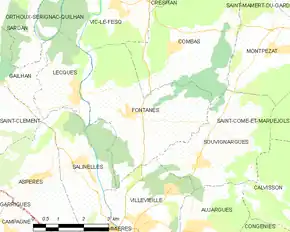 Poziția localității Fontanès