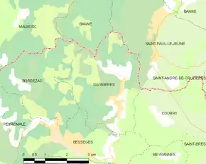 Poziția localității Gagnières