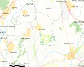 Poziția localității Générac