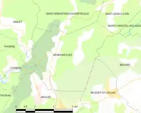 Poziția localității Générargues