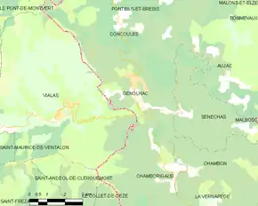 Poziția localității Génolhac