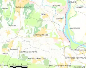 Poziția localității Laudun-l'Ardoise