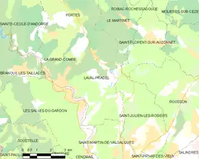 Poziția localității Laval-Pradel