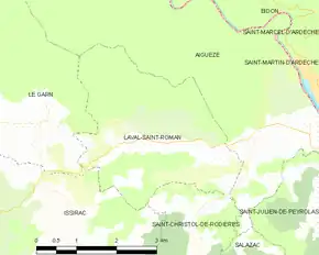 Poziția localității Laval-Saint-Roman