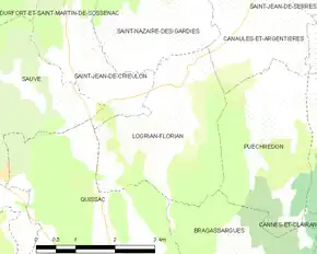 Poziția localității Logrian-Florian