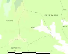 Poziția localității Mars