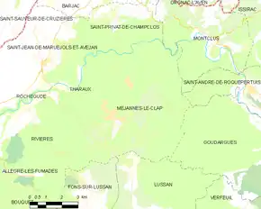 Poziția localității Méjannes-le-Clap