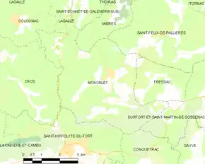 Poziția localității Monoblet