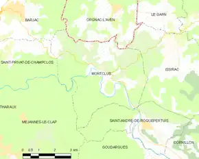 Poziția localității Montclus