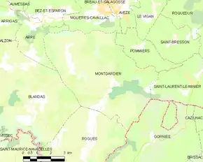 Poziția localității Montdardier