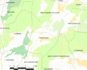 Poziția localității Montpezat