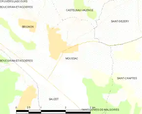 Poziția localității Moussac