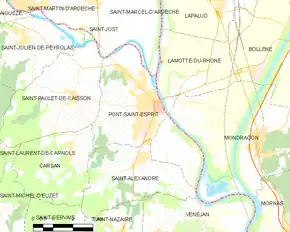 Poziția localității Pont-Saint-Esprit