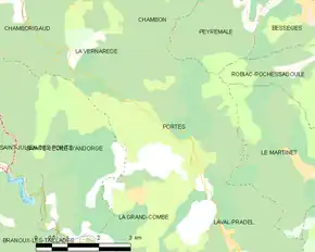 Poziția localității Portes