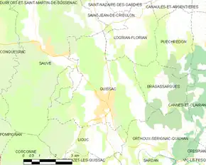 Poziția localității Quissac