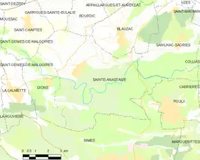 Poziția localității Sainte-Anastasie