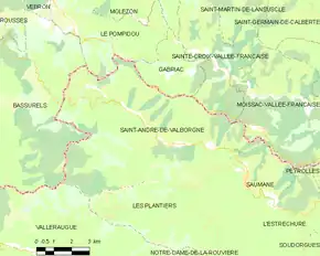 Poziția localității Saint-André-de-Valborgne