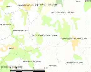 Poziția localității Saint-Césaire-de-Gauzignan
