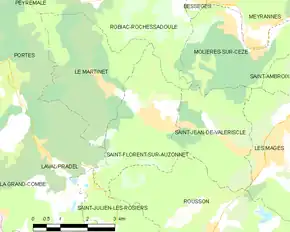 Poziția localității Saint-Florent-sur-Auzonnet