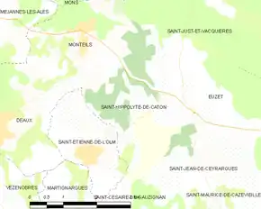 Poziția localității Saint-Hippolyte-de-Caton