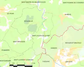 Poziția localității Saint-Julien-de-la-Nef