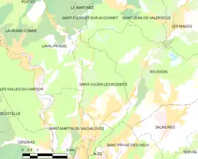 Poziția localității Saint-Julien-les-Rosiers