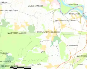 Poziția localității Saint-Laurent-des-Arbres