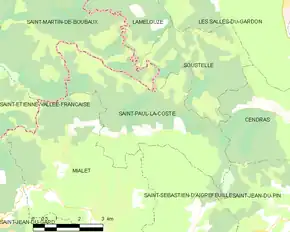 Poziția localității Saint-Paul-la-Coste