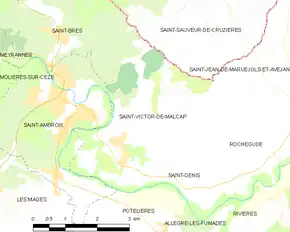 Poziția localității Saint-Victor-de-Malcap