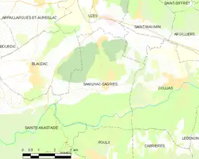 Poziția localității Sanilhac-Sagriès