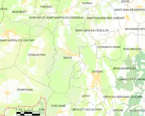 Poziția localității Sauve
