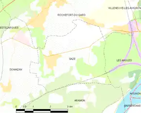 Poziția localității Saze