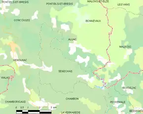 Poziția localității Sénéchas