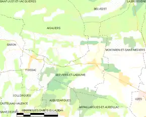 Poziția localității Serviers-et-Labaume