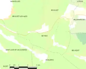 Poziția localității Seynes