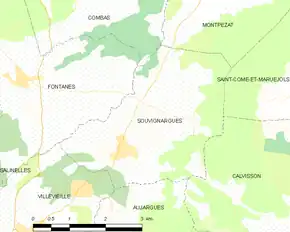 Poziția localității Souvignargues
