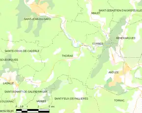 Poziția localității Thoiras