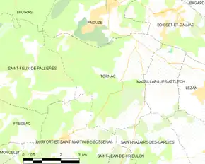 Poziția localității Tornac