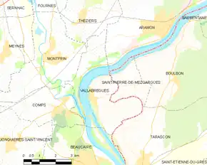 Poziția localității Vallabrègues